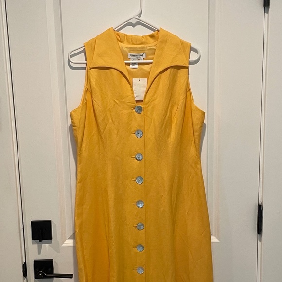 Coldwater Creek Dresses & Skirts - Brand new!  NEVER WORN!  Coldwater Creek Lemon Yellow Linen Summer Dress!